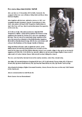 A preview of a PDF biography for Kidd, John Allan